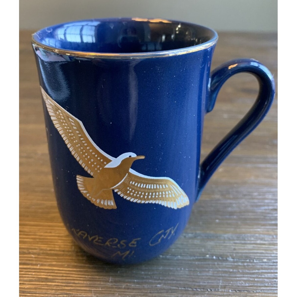 Vintage Traverse City Michigan Coffee Mug Cup Sea Gull Made In Japan